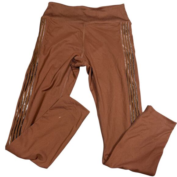 Victoria’s Secret PINK Ultimate Leggings Brown Metallic Stripe Size S - Picture 3 of 6